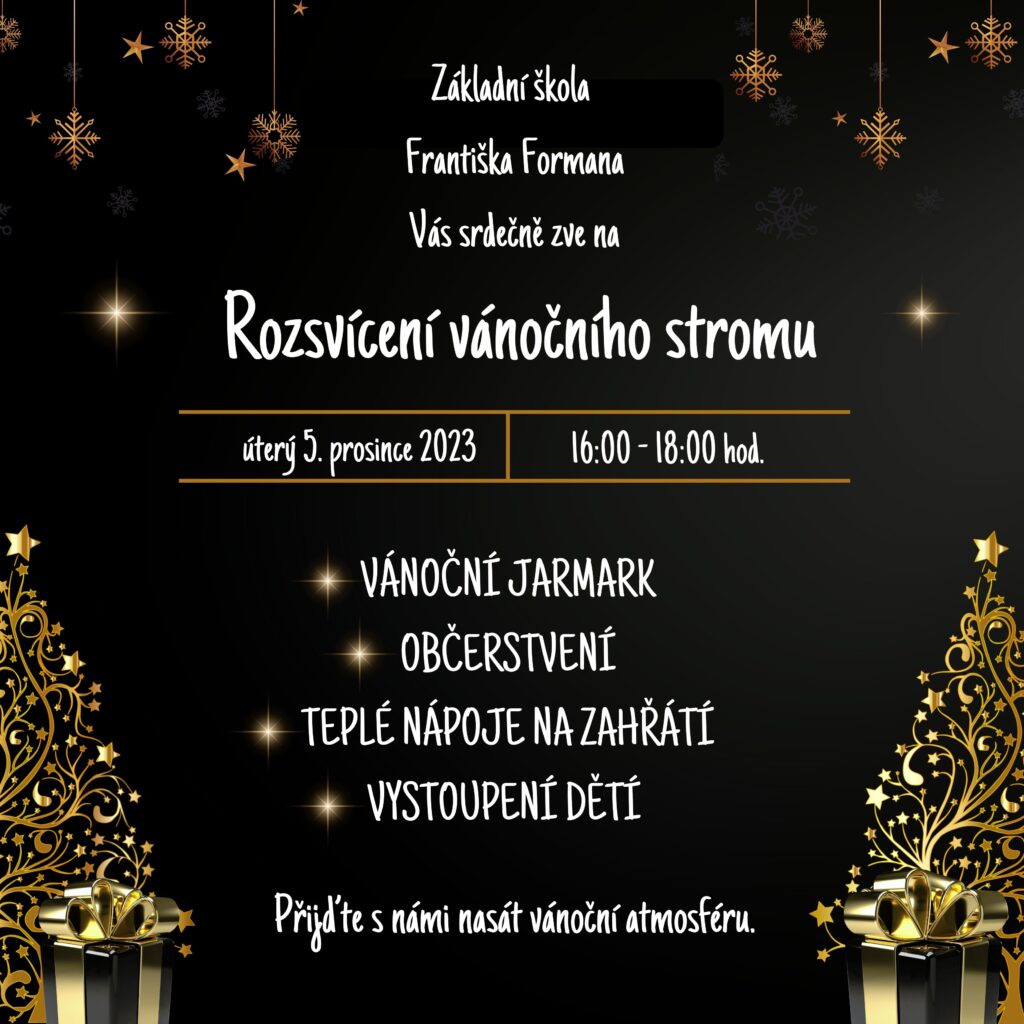 Pozvánka na rozsvícení vánočního stromu